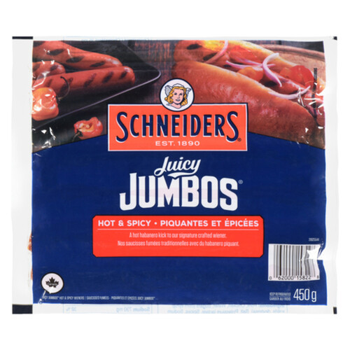 Schneiders Juicy Jumbos Hot & Spicy Hot Dogs 450 g