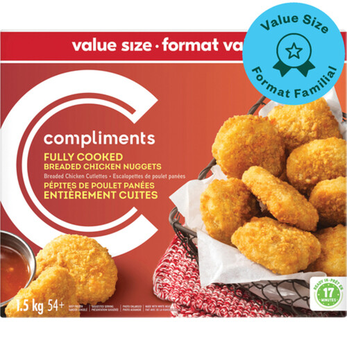 Compliments Frozen Chicken Nuggets Fully Cooked 1.5 kg