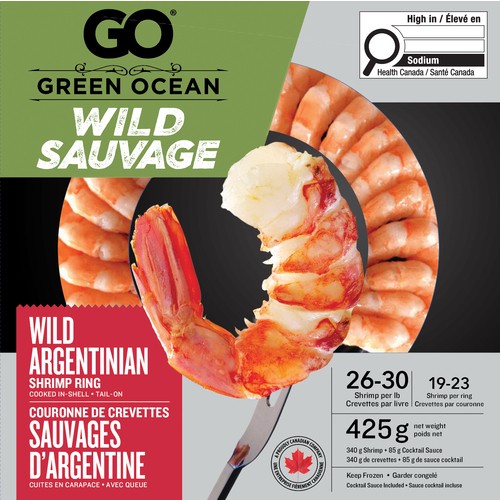 Green Ocean Frozen Wild Argentinian Shrimp Ring 425 g