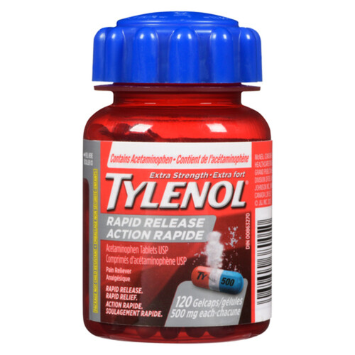 Tylenol Analgesics Adult 500 Mg Rapid Release Extra Strength Gelcaps 120 EA