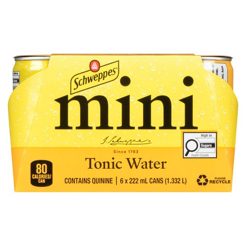 Schweppes Tonic Water 6 x 222 ml (cans)
