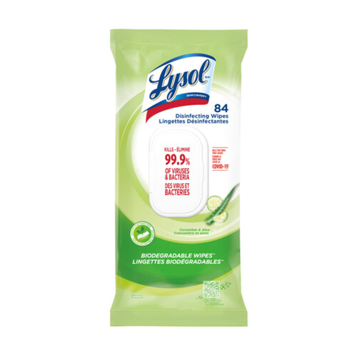 Lysol Disinfecting Wipes Cucumber Aloe 84 EA