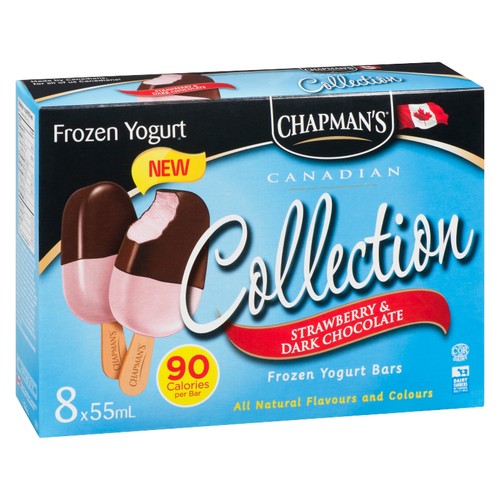 Chapman's Yogurt Bars Strawberry & Dark Chocolate 8 EA