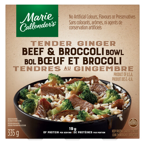 Marie Callender's Frozen Entrée Bowl Tender Ginger Beef & Broccoli 335 g