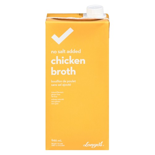 Longo's Essentials Chicken Broth No Salt Added 946 ml
