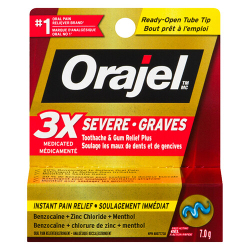 Orajel Severe Pain Relief Triple Medicated Tooth & Gum 7 g