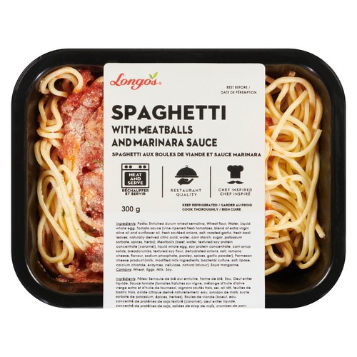 Longo's Spaghetti With Meatballs And Marinara Sauce 300 g
