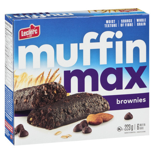 Leclerc Muffin Max Whole Grain Bars Brownies 6 x 223 g