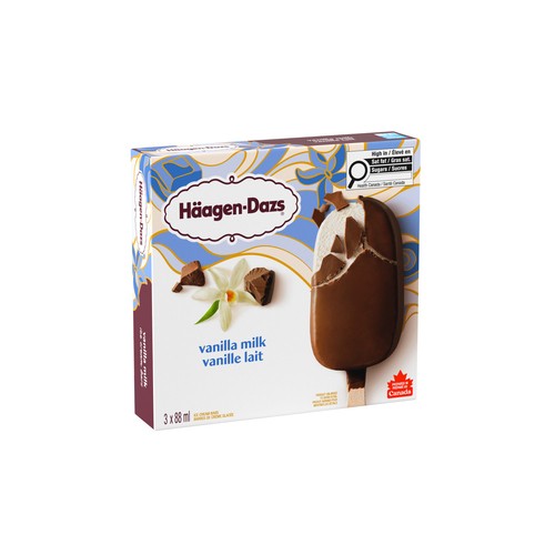 Häagen-Dazs Ice Cream Bars Vanilla Milk 3 x 88 ml