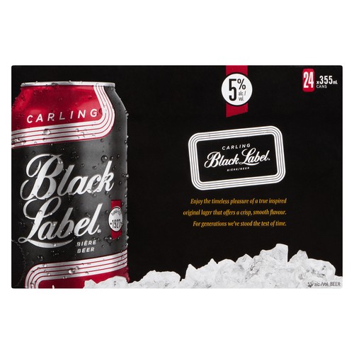 Carling Black Label Beer 5% Alcohol 24 x 355 ml (cans)
