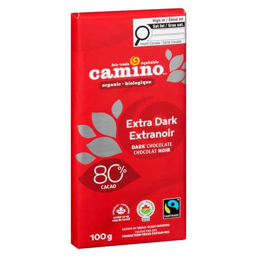 Camino Organic Chocolate Bar 80% Extra Dark 100 g