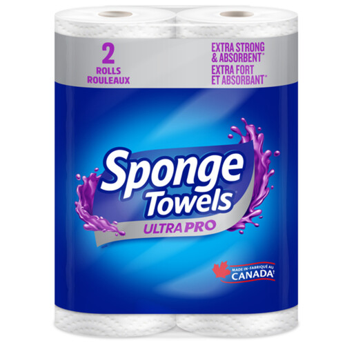 SpongeTowels Ultra Pro Paper Towel 2-Ply 2 Rolls x 55 Sheets 