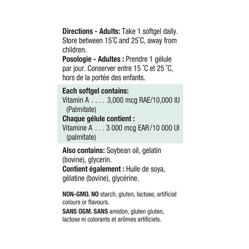 Jamieson Vitamin A 10,000 IU Softgels 100 Count