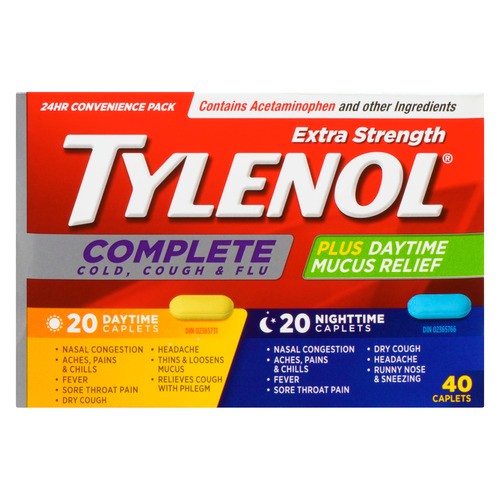 Tylenol Extra Strength Day Night Complete Cough Cold & Flu 40 EA