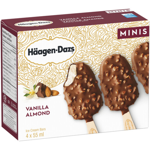Häagen-Dazs Ice Cream Bars Minis Vanilla Almond 4 x 55 ml