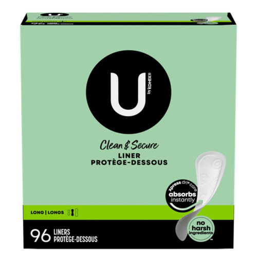 U by Kotex Clean & Secure Panty Liners Long 96 Count