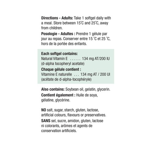 Jamieson Vitamin E 200 IU Softgels 100 Count