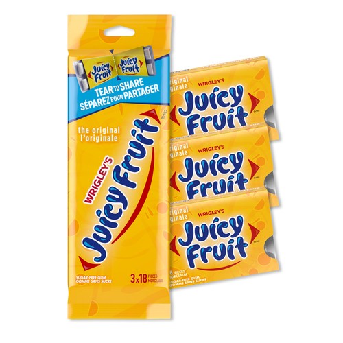 Juicy Fruit Fruit Chewing Gum 18 Pieces 3 Packs