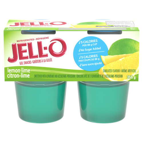 Jell-O Refrigerated Gelatin Snacks Lemon Lime 4 x 89 g