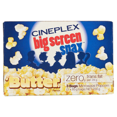 Cineplex Big Screen Snax Microwave Popcorn Butter 3 x 85 g