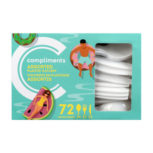 Compliments White Assorted Plastic Cutlery 72 Pack