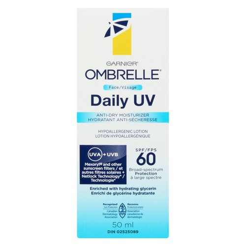 Ombrelle Daily UV Face Sunscreen SPF 60 Anti-Dry Moisturizer 50 ml