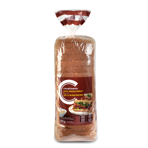 Compliments Bread 100% Whole Wheat 675 g
