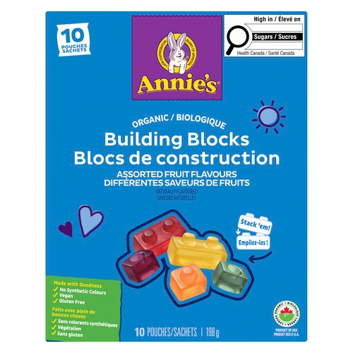 Annie's Organic Fruit Flavours Snack Building Blocks Assorted 198 g
