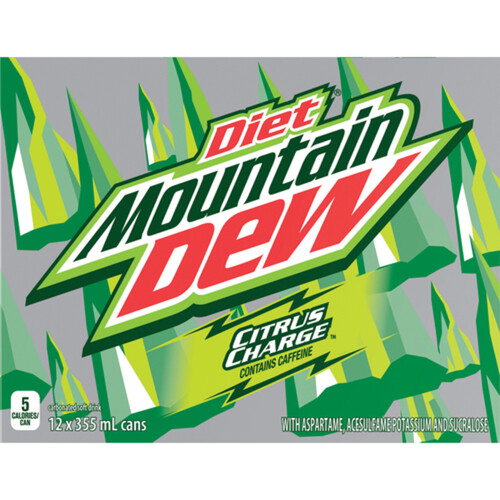 Mountain Dew Diet Soda 12 x 355 ml