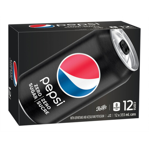 Pepsi Soft Drink Zero Sugar 12 x 355 ml (cans) - Voilà Online Groceries ...
