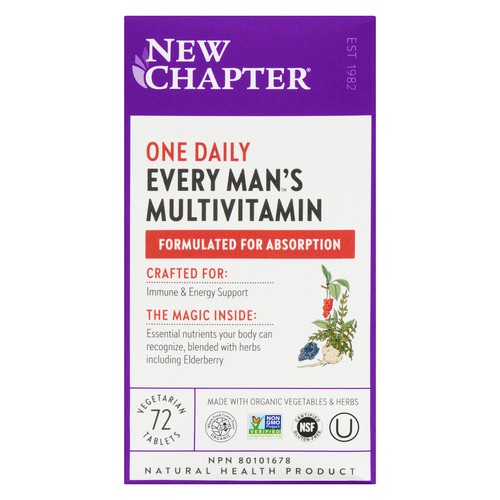 New Chapter Every Man's Multivitamin Supplement Tablets 72 Count