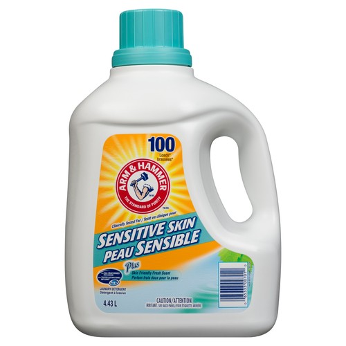 Arm & Hammer Sensitive Skin Liquid Laundry Detergent Fresh Scent 100 Loads 4.43 L