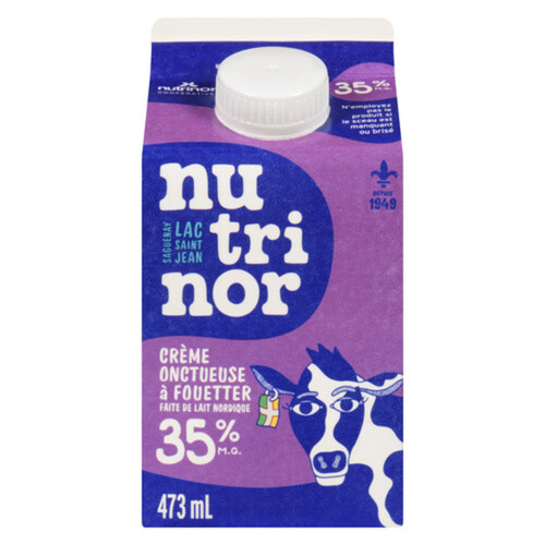 Nutrinor 35% Whipping Cream 473 ml - Voilà Online Groceries & Offers