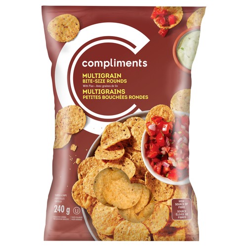 Compliments Tortilla Chips Multigrain  Rounds With Flax 240 g