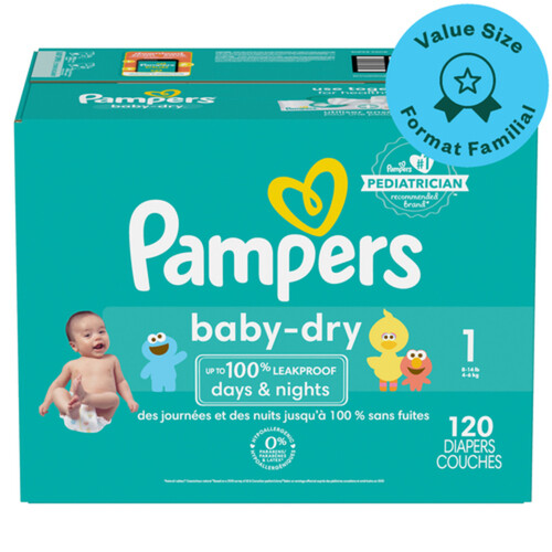 Pampers Baby-Dry Diapers Size 1 120 Count