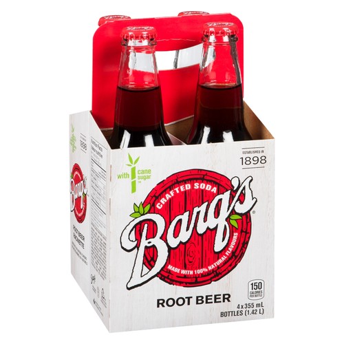 Barq's Soft Drink Root Beer 4 x 355 ml (bottles)