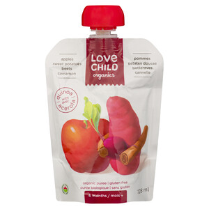 Love Child Organics Baby Food Apple Sweet Potato Beet & Cinnamon 128 ml