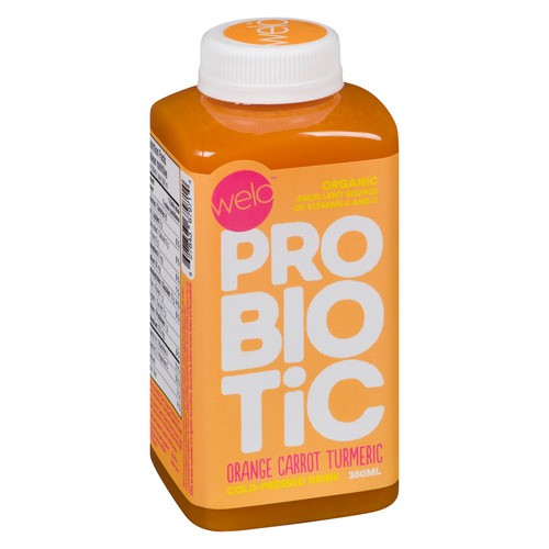 Welo Probiotic Organic Drink Orange Carrot Turmeric 350 ml (bottle)