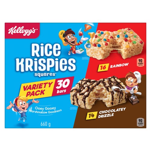 Kellogg's Rice Krispies Squares Variety Pack 30 Bars 660 g