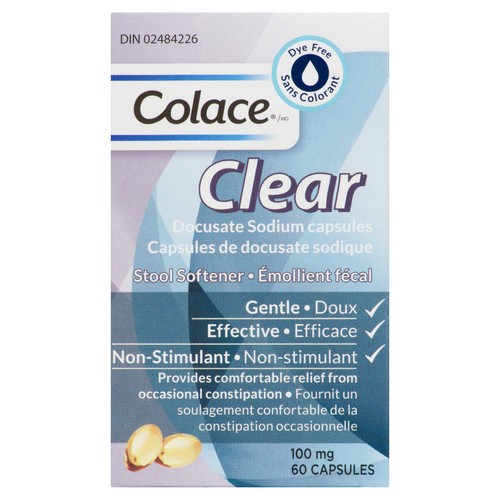 Colace Clear Docusate Sodium Capsules 60 EA