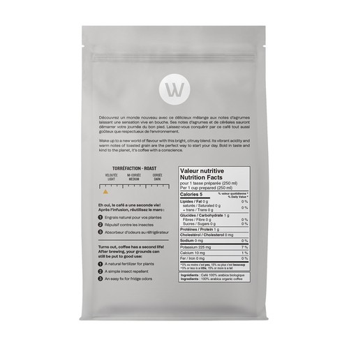 William Organic Whole Bean Coffee Awake Light Roast 340 g