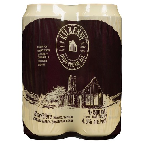Kilkenny Beer 4.3% Alcohol Cream Ale 4 x 500 ml (cans)