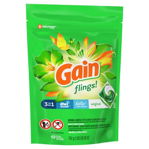 Gain Flings Laundry Detergent Original +Aroma Boost 35 Capsules 786 g