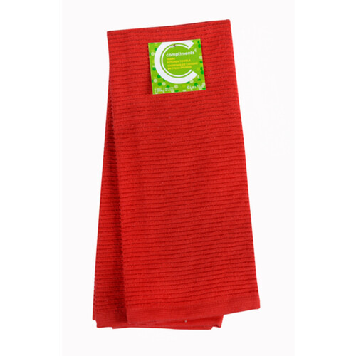 Compliments Red Terry Kitchen Towels 2 Pack