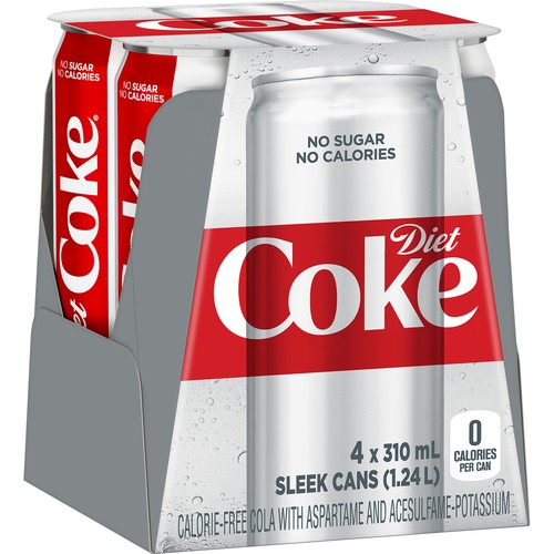 Coca-Cola Diet Soft Drink 4 x 310 ml (cans)