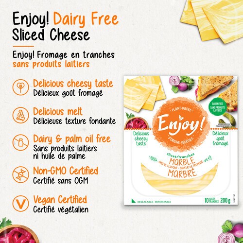 Enjoy Plant Based Sliced Cheese Marble 10 Slices 200 g