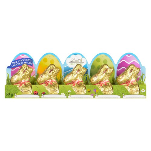 Lindt Gold Bunny Milk Chocolate Mini Easter Bunnies 5 x 10 g