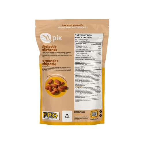 Yupik Snack Almonds Maple Chipotle 185 g