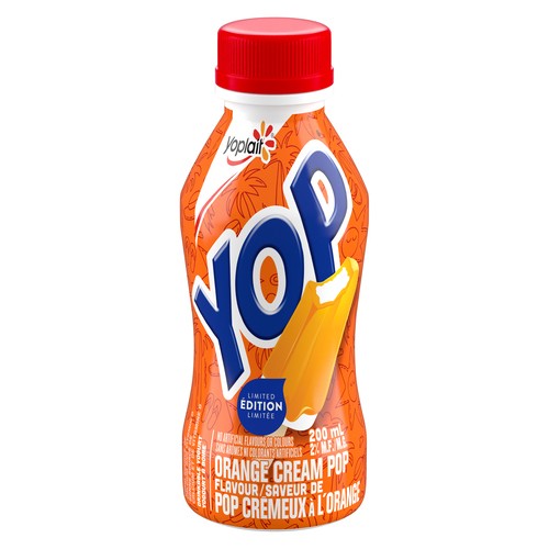 Yoplait Yop 2% Drinkable Yogurt Limited Edition Orange Cream Pop 200 ml