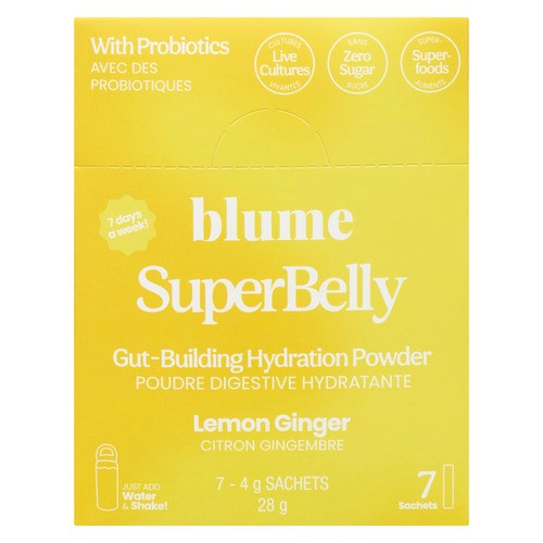 Blume SuperBelly Gut-Building Hydration Powder Lemon Ginger 7 x 4 g